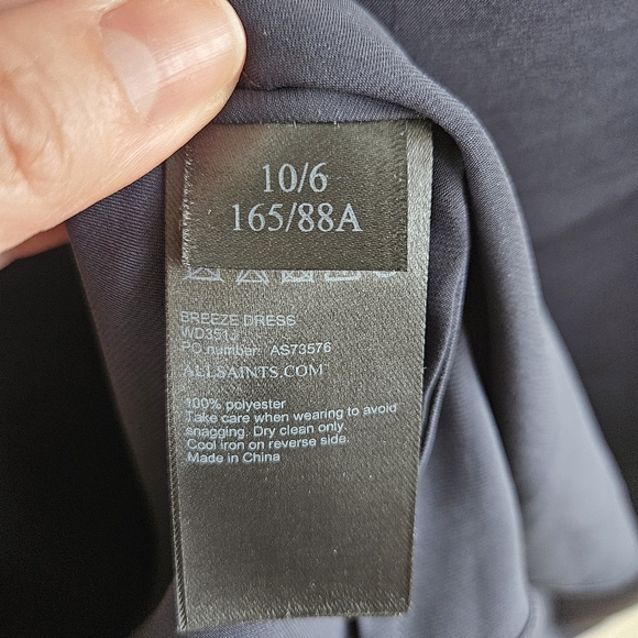 All Saints Breeze Dress Blue sz 6 - Picture 7 of 16